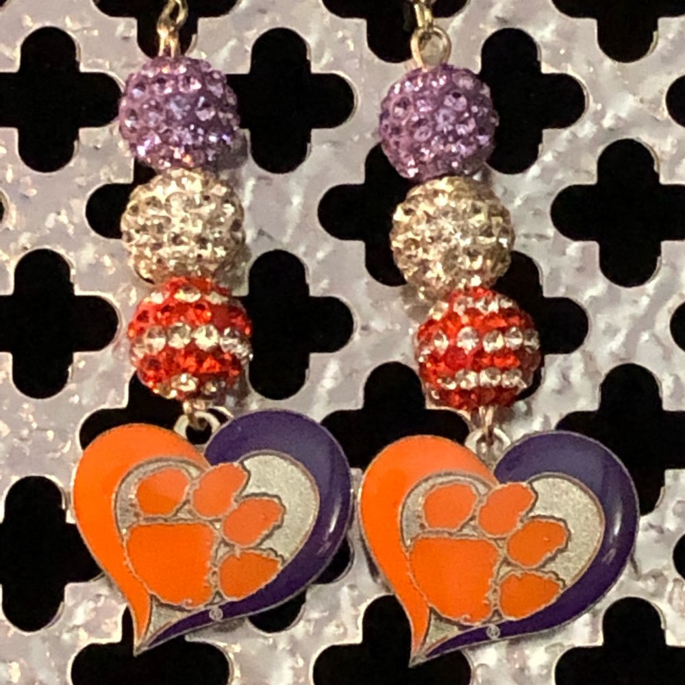 Clemson earrings sterling silver
